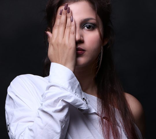 Female model fashion styling