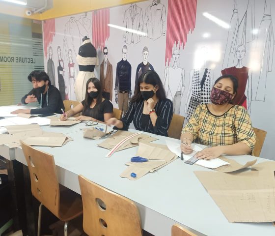 View of Class in Pattern Making in Fashion
